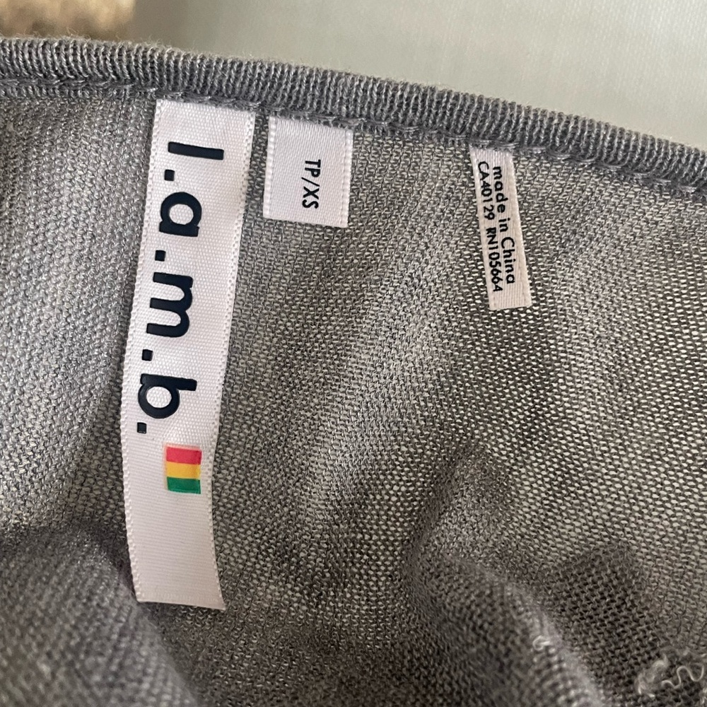LAMB Heather grey silk and cashmere t shirt - Picture 4 of 8
